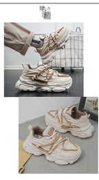 Fashion Shoes For Men White Sneakers Male Platform Walking Shoes Punk Lace Up Outdoor Men’s Outdoor Breathable Sneakers