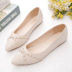 Woman Flats Shoes Rivet Spring Summer New Female Metal Pointed Toe Casaul Shoes Comfortable Flats Loafers Shoes