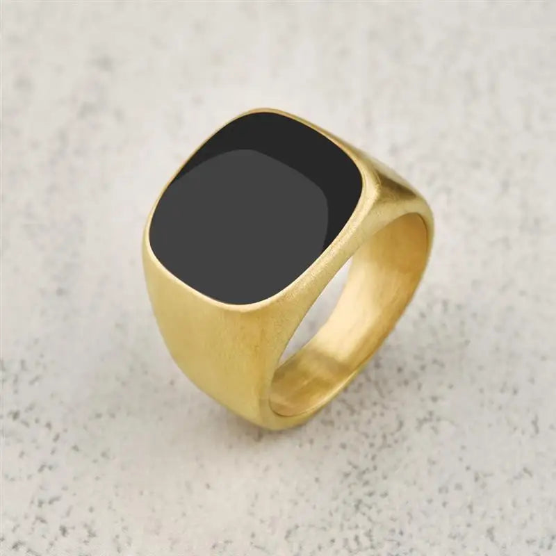 Jiayiqi Men's Ring Punk Rock Frosted 316L Stainless Steel Signet Ring For Men Hip Hop Party Jewelry Male Wedding Ring size 7-13