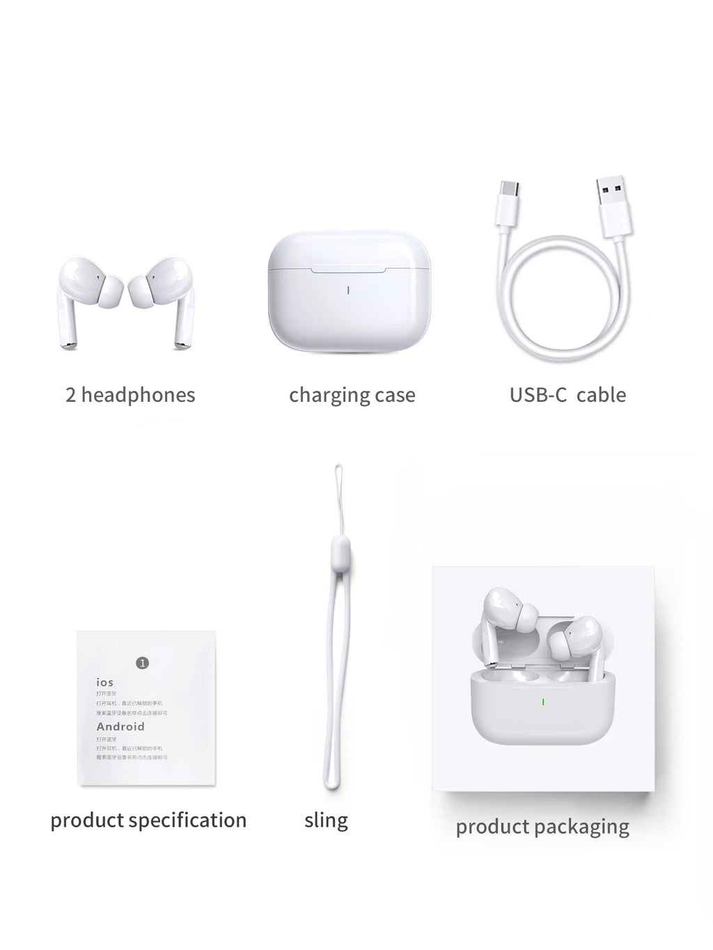 Wireless Headphones - for sports. Stereo sound, high-fidelity stereo music and microphone. Low-latency headphones.