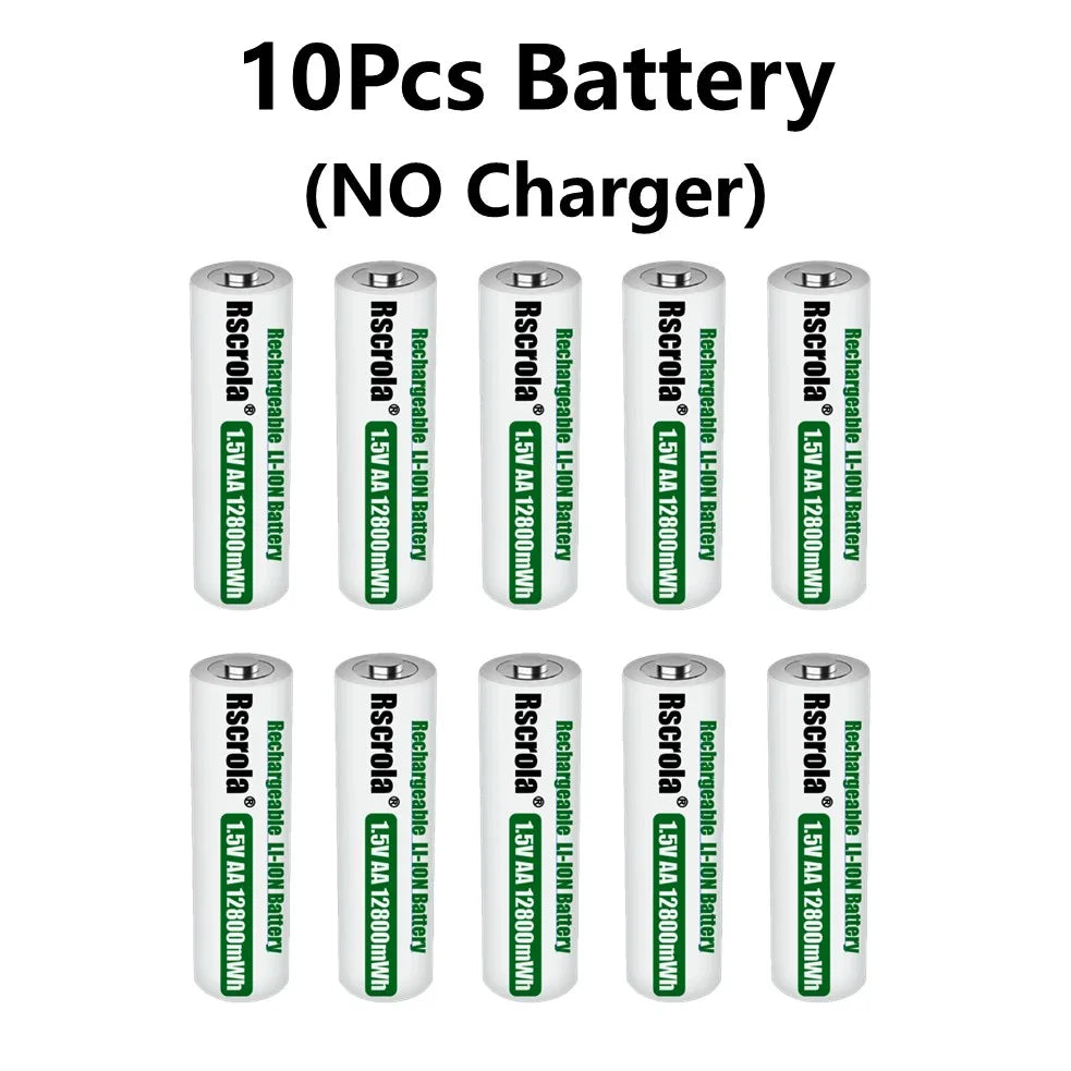 Portable AA Rechargeable Battery Fast Charge 1.5v Li-ion Battery Smart Battery Charge Protection Waterproof Dustproof Shockproof