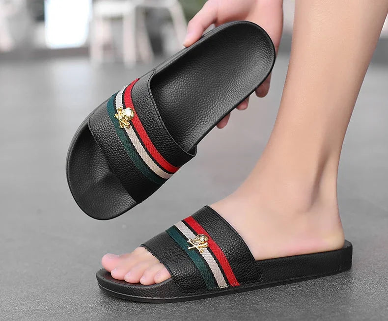 Fashion Brand Slippers for Men Ultra Soft Slides Non-slip Wear-resistant Sandals Men Casual Summer Indoor Outdoor Slippers