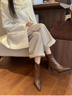 High Heel Women Ankle Boots Fashion Pointed Toe Autumn Winter Ladies Elegant Mordern Short Booties