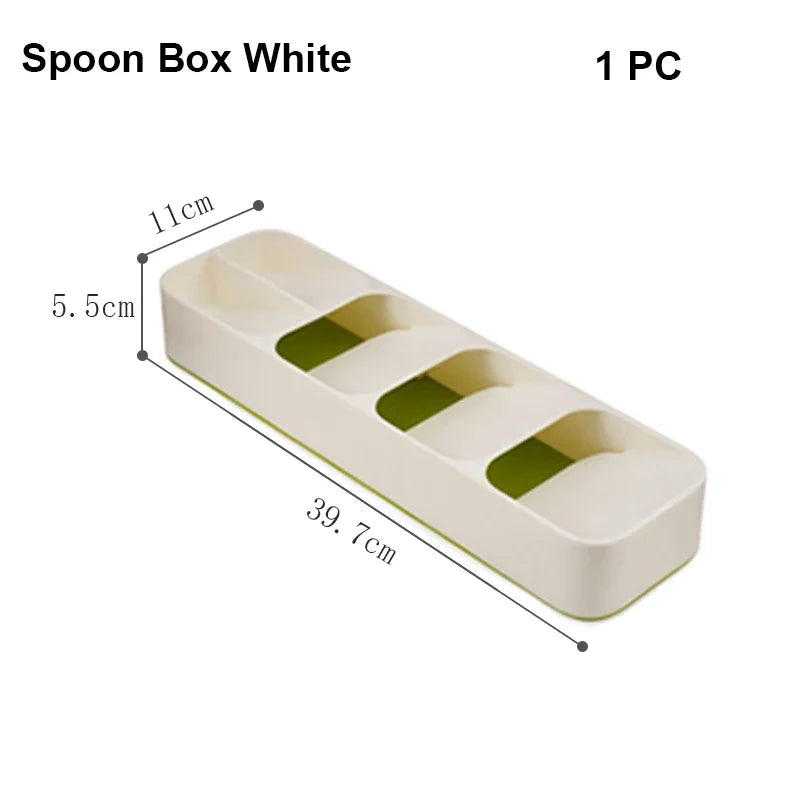 Kitchen Drawer Knife And Fork Partition Storage Box Tray Tableware Spoon Box Soup Spoon Chopsticks Separation Household Shelving