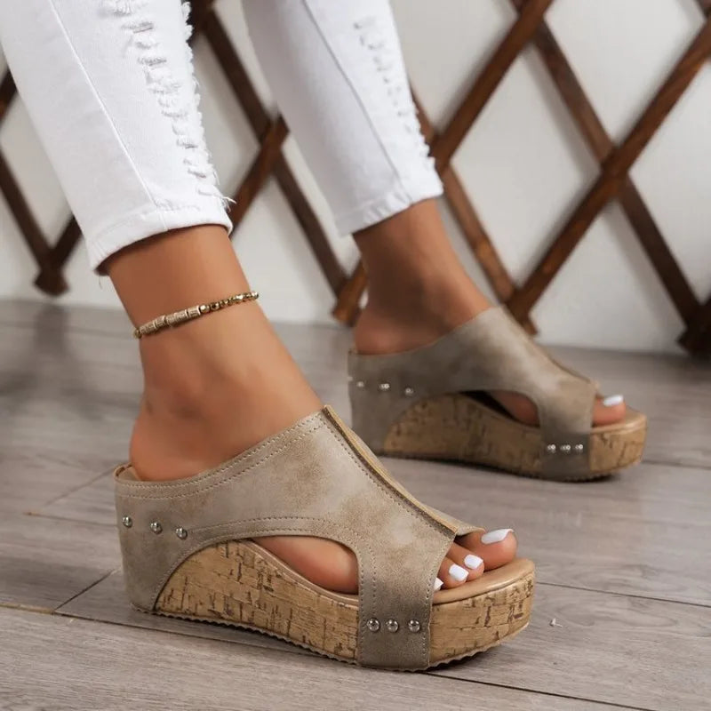 Fashion Woman Summer Shoes Sandals Wedge Sandal For Women Elegant Women's Sandals Slide Huaraches Female Women Heels Footwear