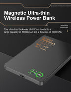 3 In 1 Magnetic Power Bank battery QI 15W Wireless Fast Charing With Intelligent  LCD Screen for iPhone 12-17 Pro Watch Airpods