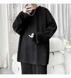 Men's High Street Long Sleeve T-Shirt - Trendy Casual Top Loose Fit Comfortable Wear, Modern Minimalist Style, Everyday Essentia