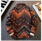 Men's high-density woven shirt men's high-end retro ethnic style long sleeved shirt trendy clothing jacket men clothing shirt