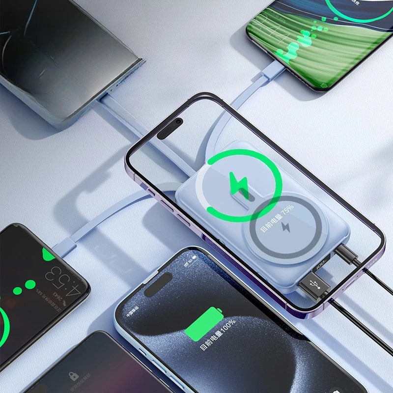 Magnetic Power Bank with Bracket 50000 MAh Large Capacity Built-in PD20W Two-way Fast Charging External Battery for iPhone