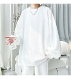 Men's High Street Long Sleeve T-Shirt - Trendy Casual Top Loose Fit Comfortable Wear, Modern Minimalist Style, Everyday Essentia