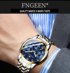 BINBOND 2pcs/Set Couple Watches Fashion Casual Men Ladies for Quartz Watch Lover Waterproof Stainless Steel Watch Valentine Gift