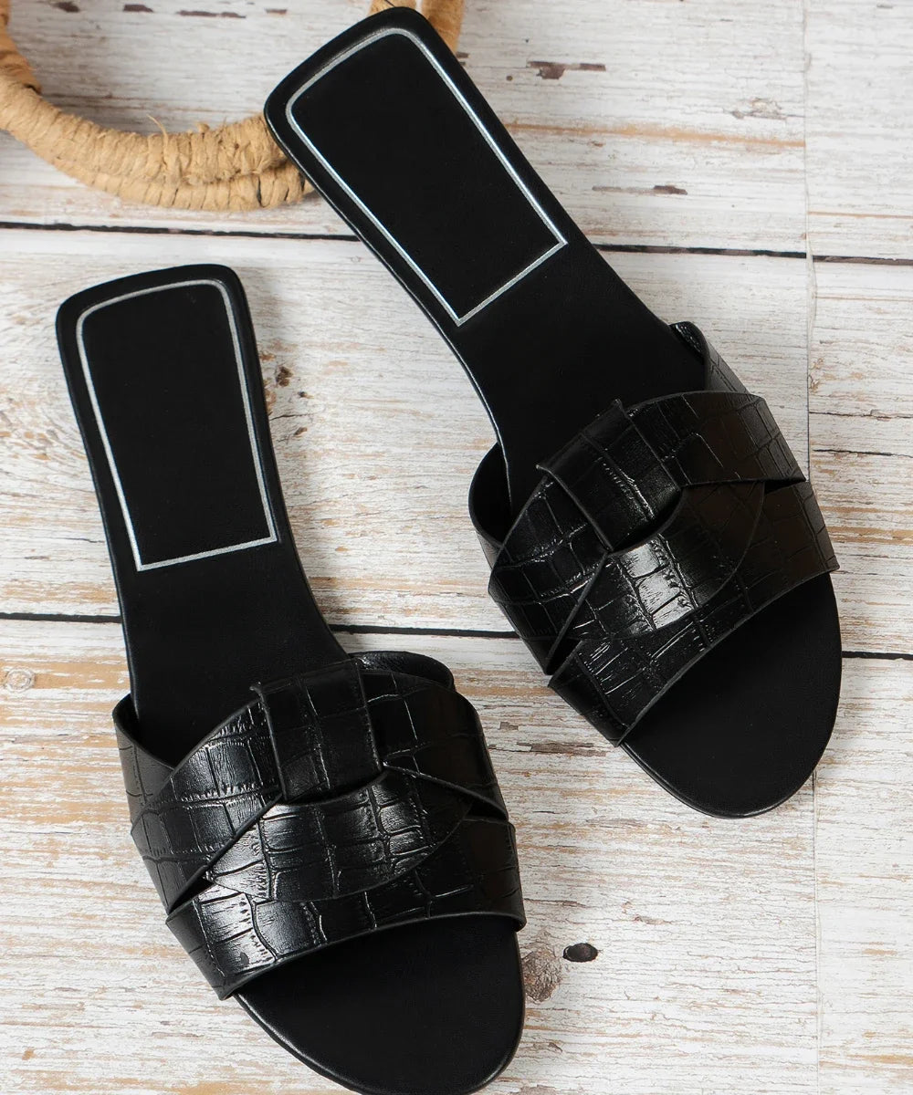 Woman Flat New Slippers Woven with Comfortable Women's Shoes Casual Bottom Slippers Women's Shoes Summer