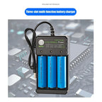 Smart 18650 Charger 3 Slots 4.2V Li-ion Battery USB Independent Charging 18650 18500 14500 16650 26650 Lithium Battery Charger
