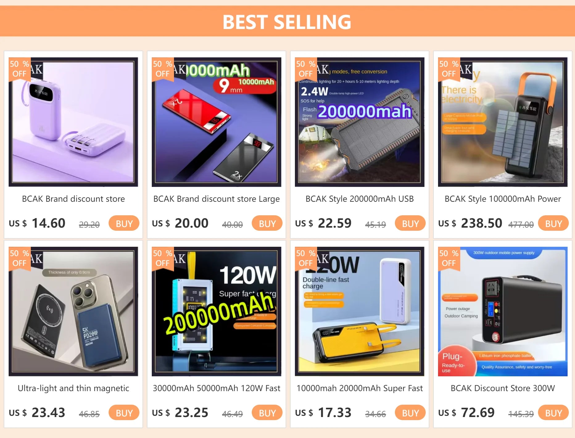 BCAK Style  500000mah 100000mah 200000mah 300000mah Upgraded Version Super power bank fast charge with LED Super Large Capacity