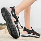 Handmade Sandals Men Breathable Summer Shoes Man Outdoor Men Sandals Antiskid Beach Sandals Hollow Shoes Collision Avoidance