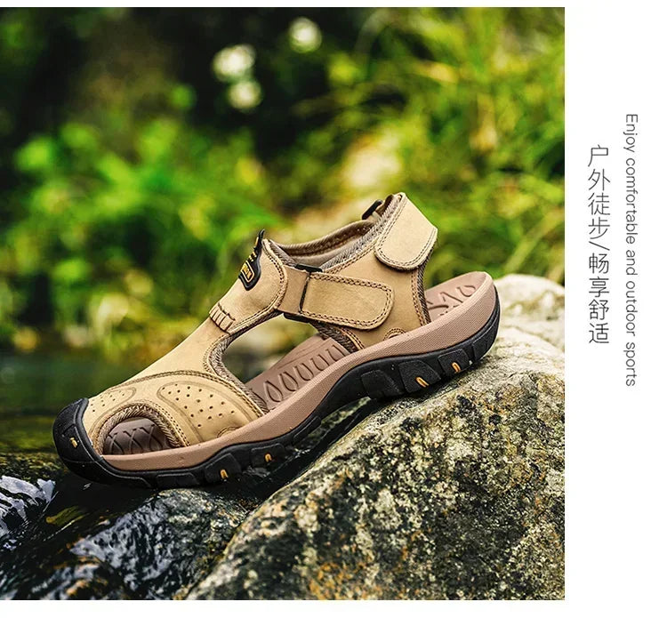 Men's Beach Sandals Man 2024 Men's Summer Sandal Casual Sneakers Genuine Slippers Brand Luxury Sandals Crox Style Men's slippers