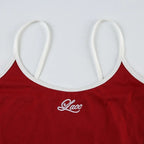 Women's Wear Breathable Embroidered Sports Set Casual Letter Stitching U-Neck Vest Comfortable Soft Drawstring Shorts Outdoor