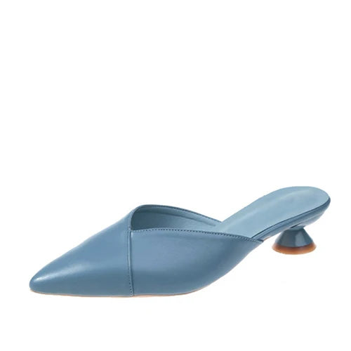 Women's Elegant Mules Woman Casual Slippers 2021 Ladies Low Heels Fashion Female Pointed Toe Shoes Women Candy Colors Footwear