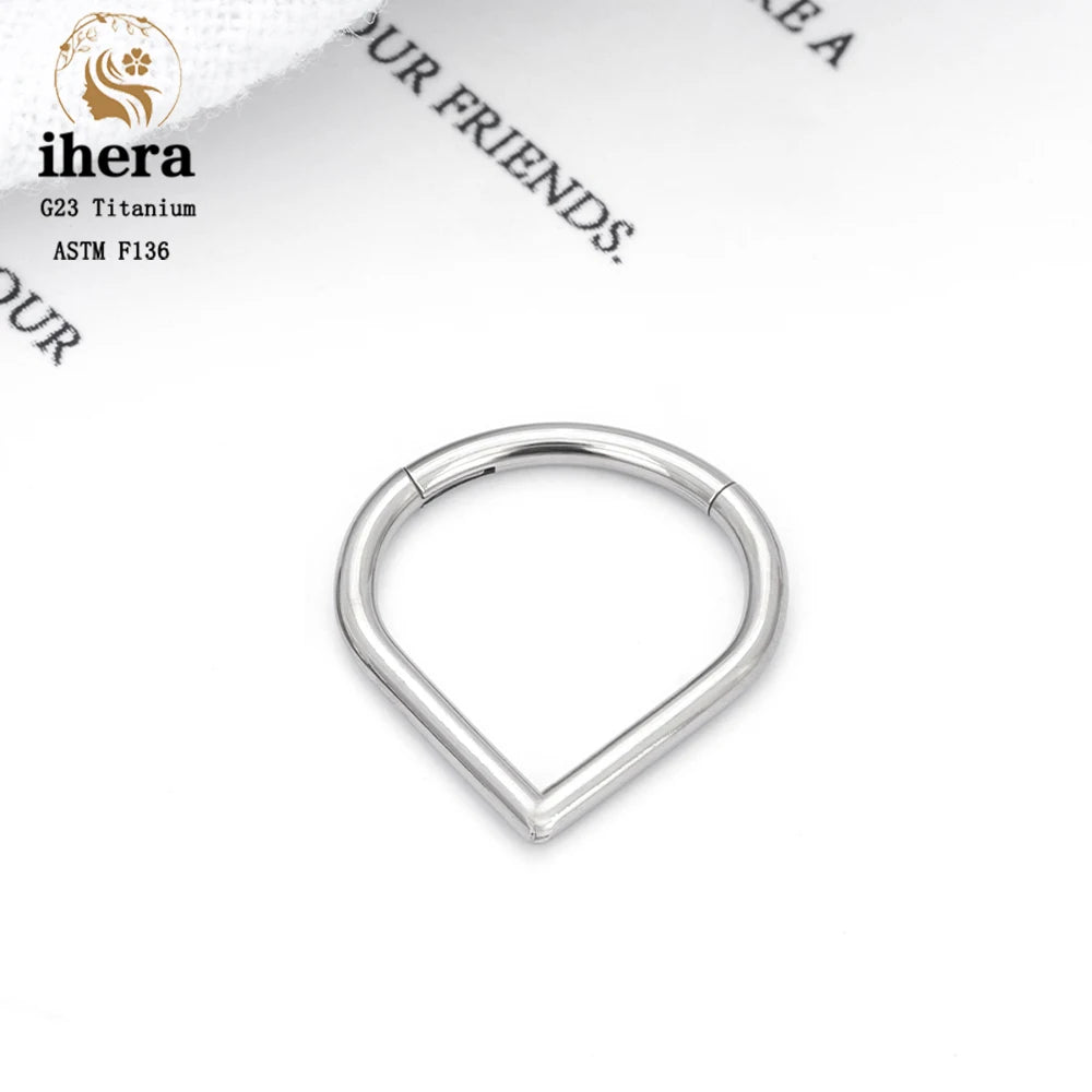 G23 Titanium F136 Water Drop Nose Septum Clicker Ring 16G CZ Hinged Segment Earring Ear Cartilage Daith Helix Piercing Jewelry
