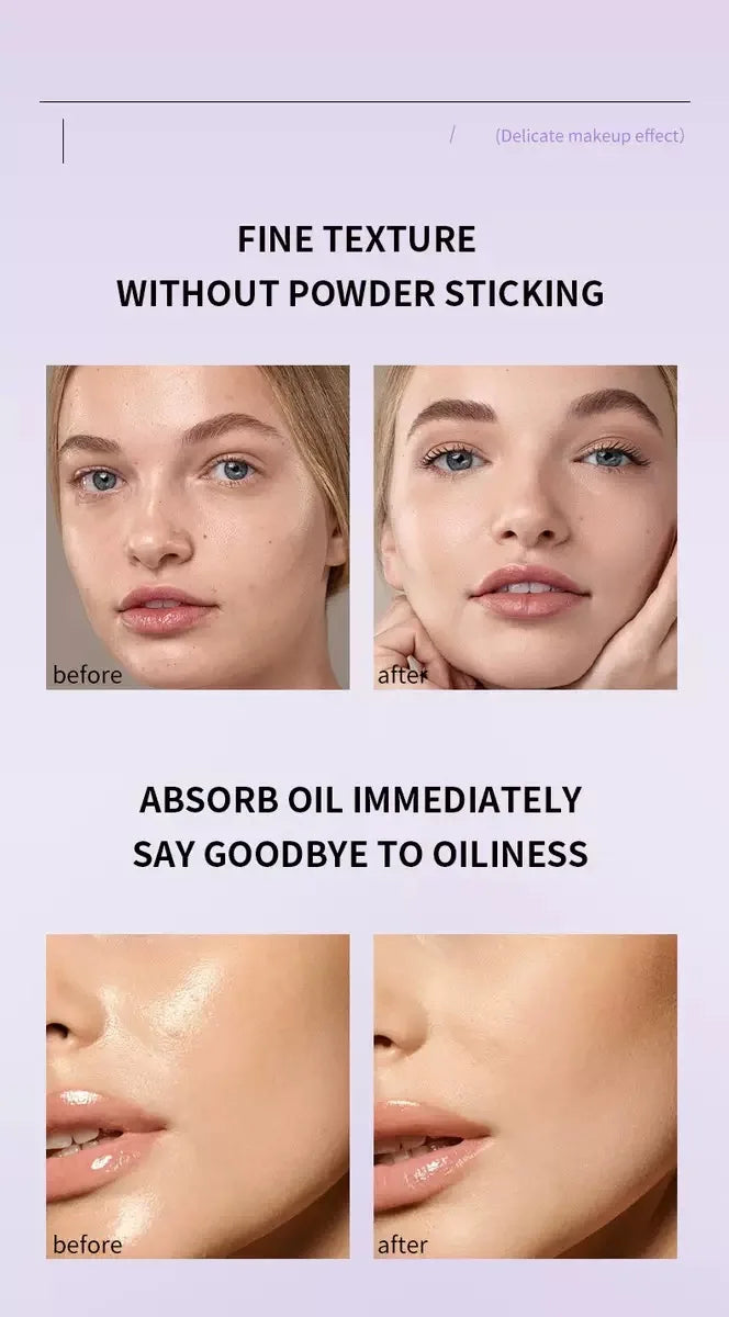 1PC Violet Cream To Powder Skin-friendly Skin Natural Face Long Lasting Oil-controlling Contouring Powder Cosmetics