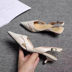 Weave Women Heeled Sandals Pointed Toe Elegant Shoes Woman Trend New Slippers Fashion Heels Women Zapatos Mujer