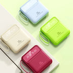 20000mAh Mini Power Bank 4in1 Cable Portable Charger Fast Charging LED Digital Display Poverbank External Battery Mobile Power