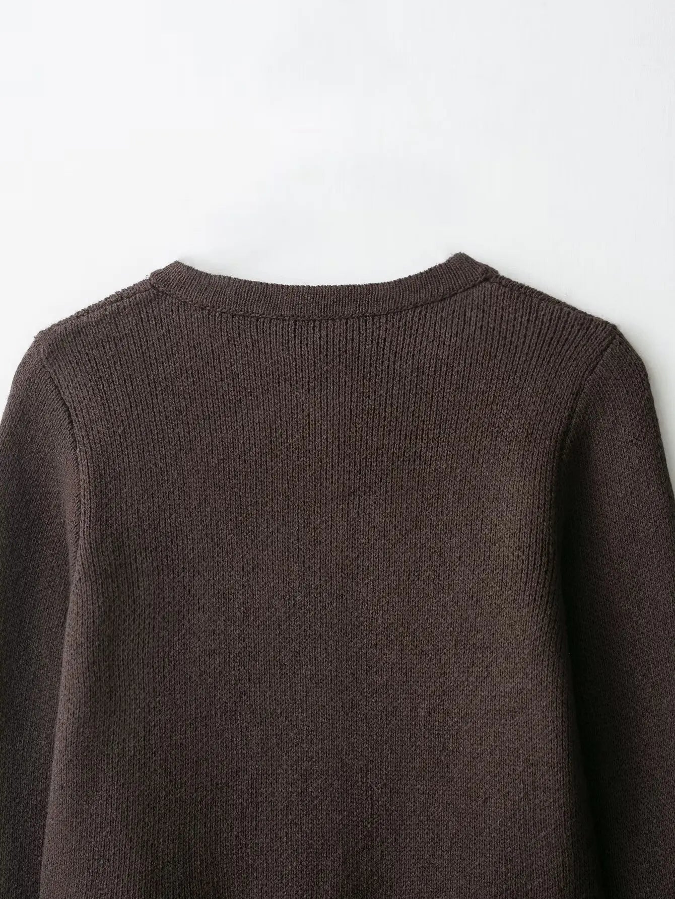 HH Women Bow Lace-Up Sweater Tops White O-Neck Short Sleeve Pockets Single-Breasted Female Fashion Casual Knitted Cardigan