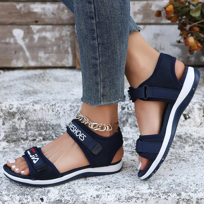 Flats Women Sport Sandals Summer Casual Shoes 2025 New Fashion Slippers Mesh Walking Running Beach Shoes Trend Femme Zapatos