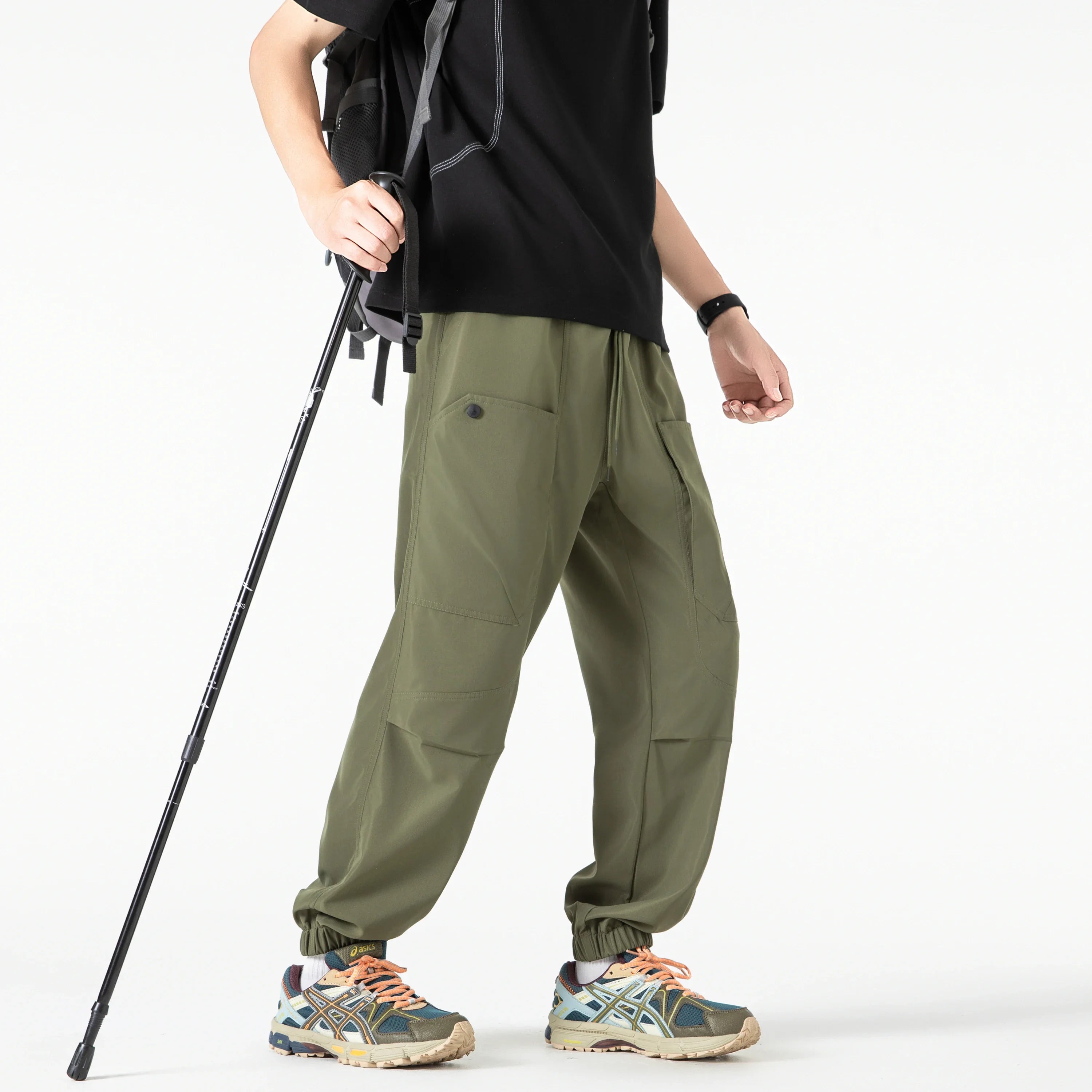 Men's outfit pants are versatile, trendy, loose, straight-leg outdoor work pants and trendy brand tight-fitting windbreakers