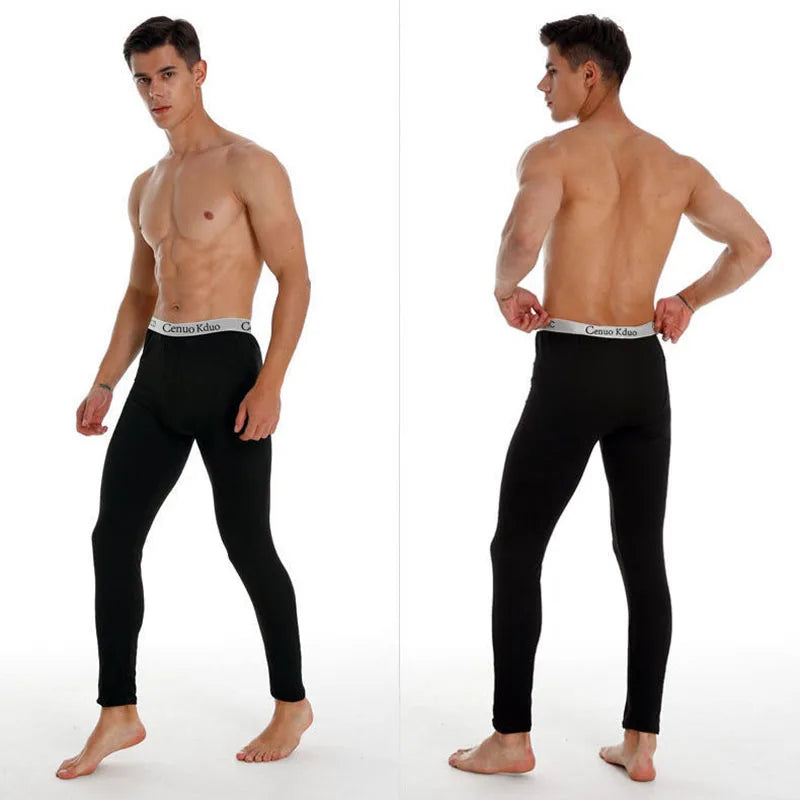 Warm Pants For Men With Plush And Thickened Autumn And Winter High Elasticity, Tight Fitting Sports Bottoms And Slim Fitting Pan