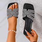 Women Slippers Lightweight Fashion Sexy Slippers Summer Casual Comfortable Shoes Women Square Toe Flat Heel Sandals Slides Women