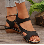 Women's Sandals 2025 Summer Sandals Women Heels Sandalias De Mujer Casual Wedges Footwear Summer Shoes Woman Soft Heeled Sandals