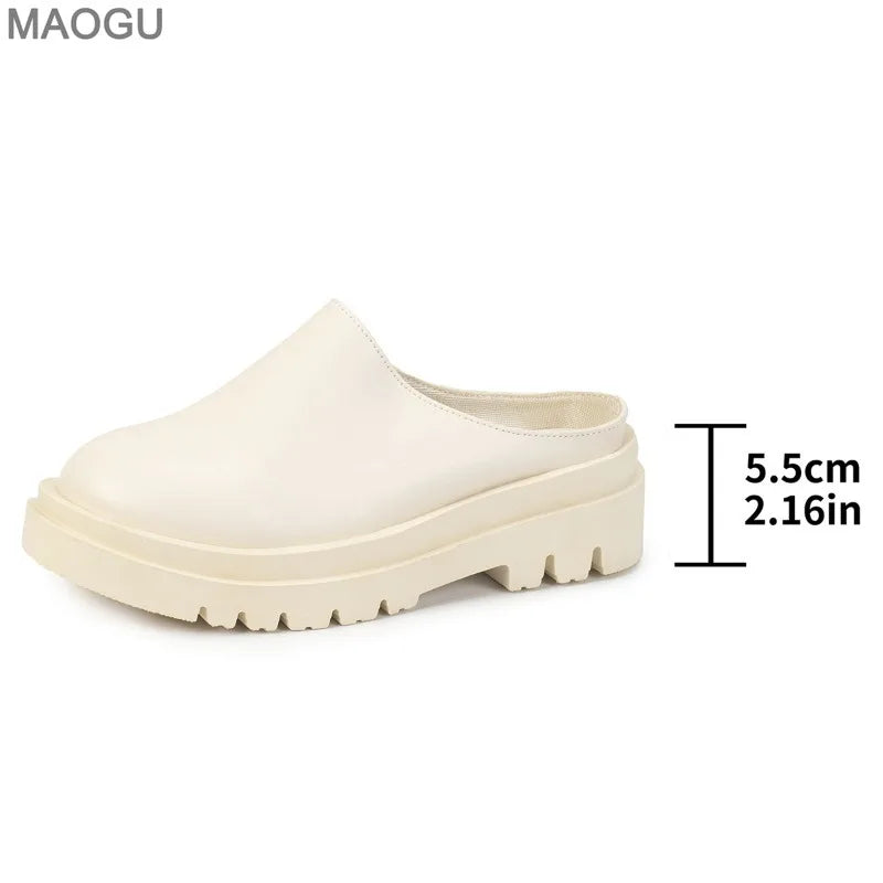 Platform Women Slippers Fashion Casual Autumn Mules Shoes 2025 New Trends Classical Sandals Elegant Walking Zapatillas De Mujer