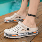 Slippers for men in summer, wearing breathable sandals outside the head, outdoor cooldown, anti slip beach, straight drag