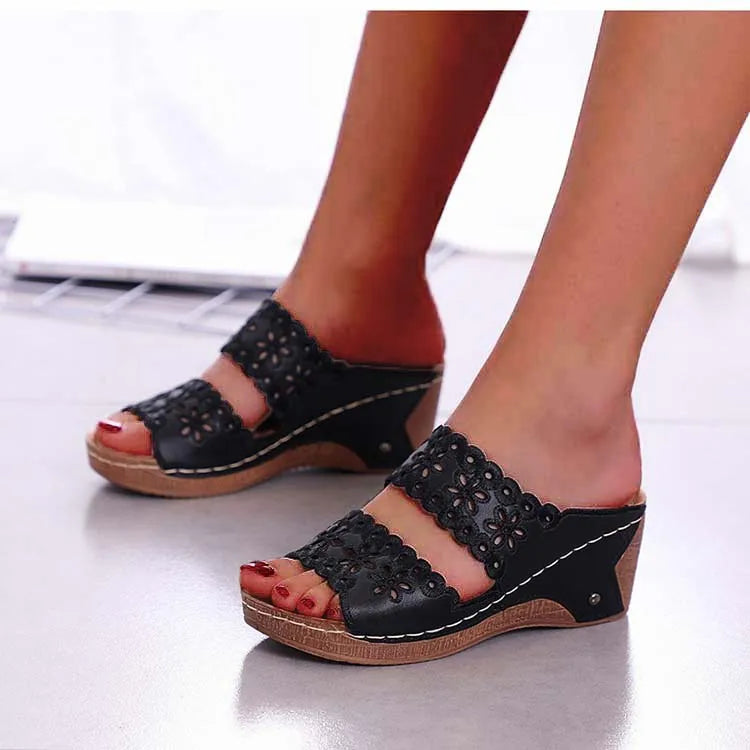 Sandals Shoes Women Summer Platform Shoes Woman Slip On Walking Shoes Wedge Women's Sandals Retro Woman Slippers Female Footwear