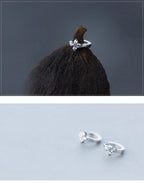 Modian Dazzling Hoop Earrings For Women Flower Cubic Zirconia Round Hoops Ear Fashion 925 Sterling Silver Fashion Jewelry Bijoux