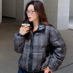 2025 New Korean Winter Women Down Cotton Jacket Parkas Short Cotton Padded Turn Down Collar Ladies Quilted Outerwear