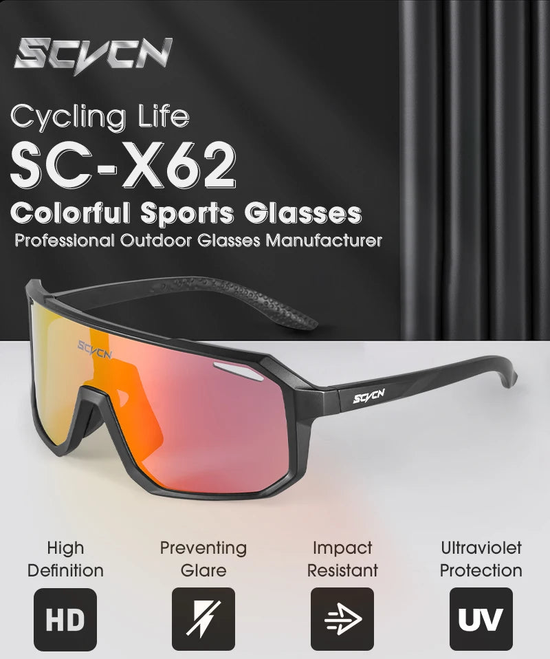 SCVCN Men bicycle Cycling Sunglasses Woman MTB road bike Driving Goggles Outdoor Sports running Glasses UV400 Hiking Eyewear