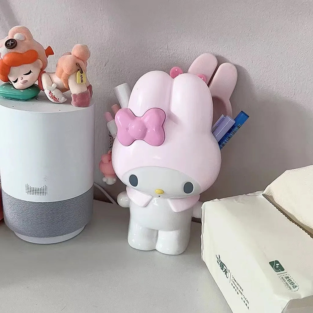 Cute My Melody Cosmetics Storage Can Cute Pink Brush Container Aesthetic Desktop Display for Makeup Lovers