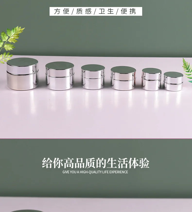 Cosmetic Jar 5-50g Face Cream Glass Bottle Silver Glass Cream Jar Cosmetic Container Empty Nail Glue Jar Travel Makeup Container
