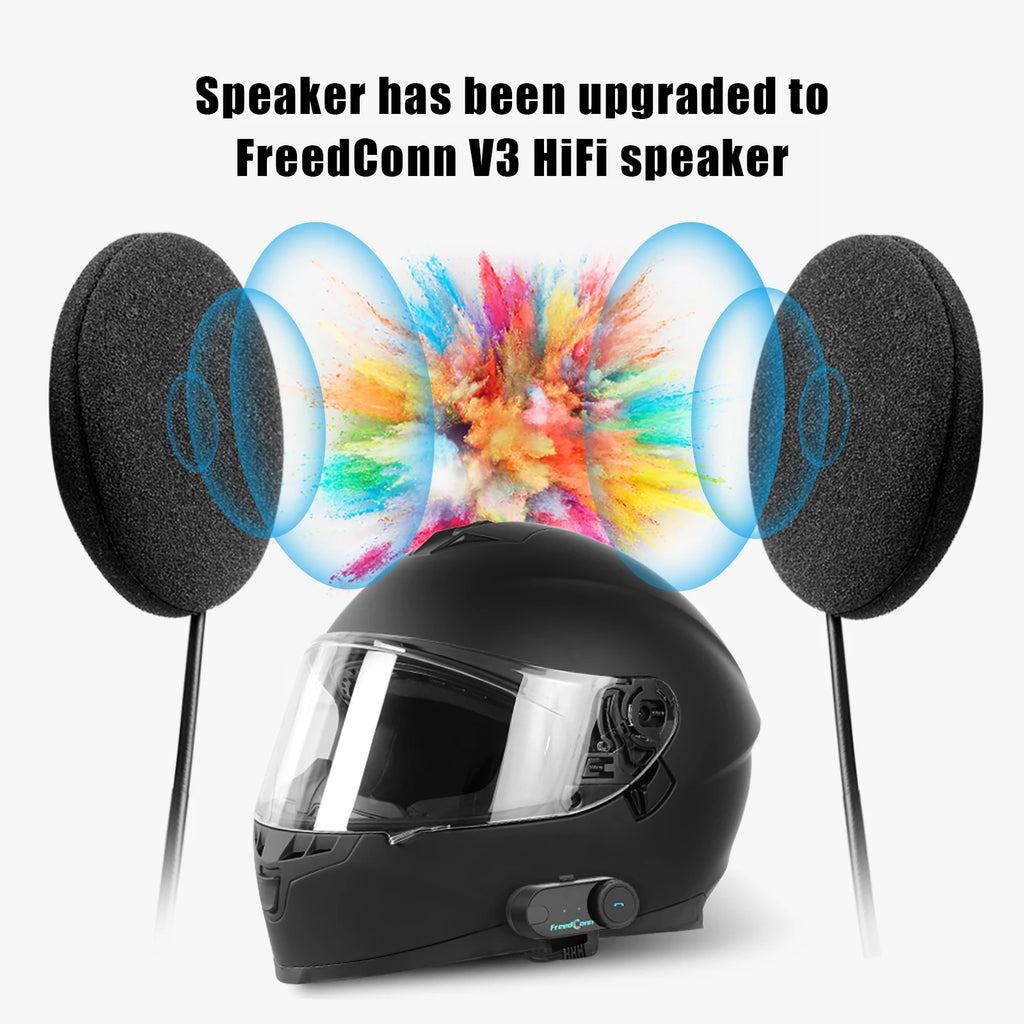 Freedconn Motorcycle Helmet Headset Stereo Bluetooth Hands Free Call Wireless Communication Interphone Music Sharing 6 Riders