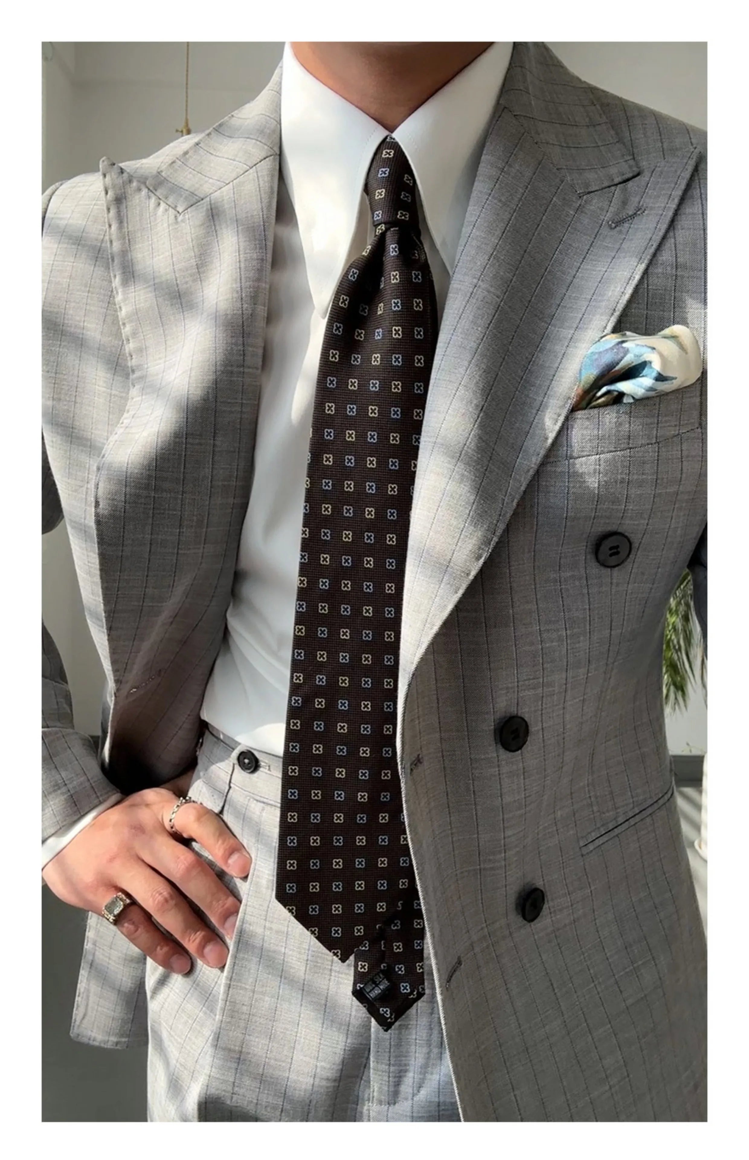 Men's shirt design retro trendy brand long pointed shirt - men's authentic retro appearance custom shirt