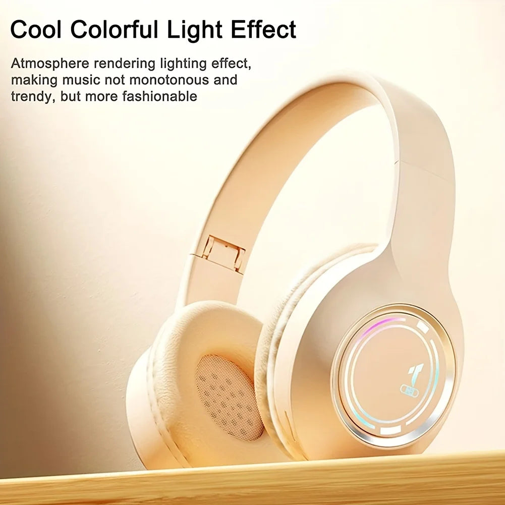 Bluetooth Headphone Wireless Headset Over The Ear High Fidelity Bass Stereo With Microphone Music Gaming Foldable Headsets