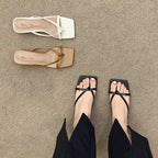 High Heels Comfortable New Summer Solid Leather Slippers Female Shoes Women Shoes Woman Fashion Cool Mules Slides Flip Flops