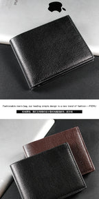 Men's Wallet Genuine Leather Men Wallets Premium Product Real Cowhide Wallets for Man Short Black Walet Portefeuille Homme