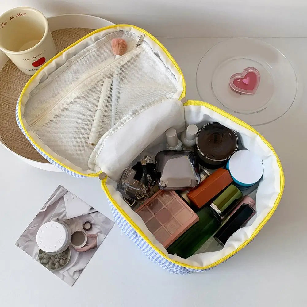Cosmetic Bag Simple Style Large Capacity Portable Cosmetic Tools Storage Bag for Home Bathroom Toiletry Bag Makeup Bag