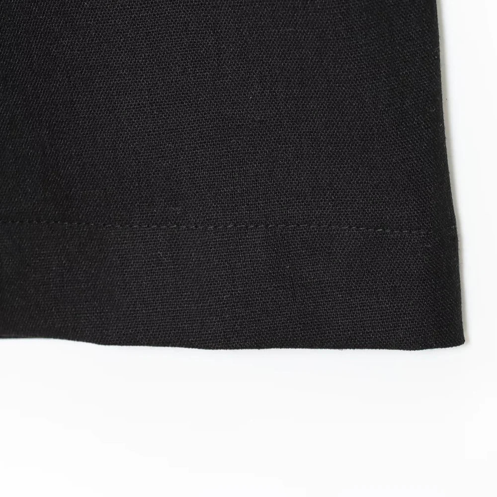 Women's Color Contrasting Stitch Collar Single breasted Straight Tank Top Long Fold Belt Bermuda Shorts Summer New Pants