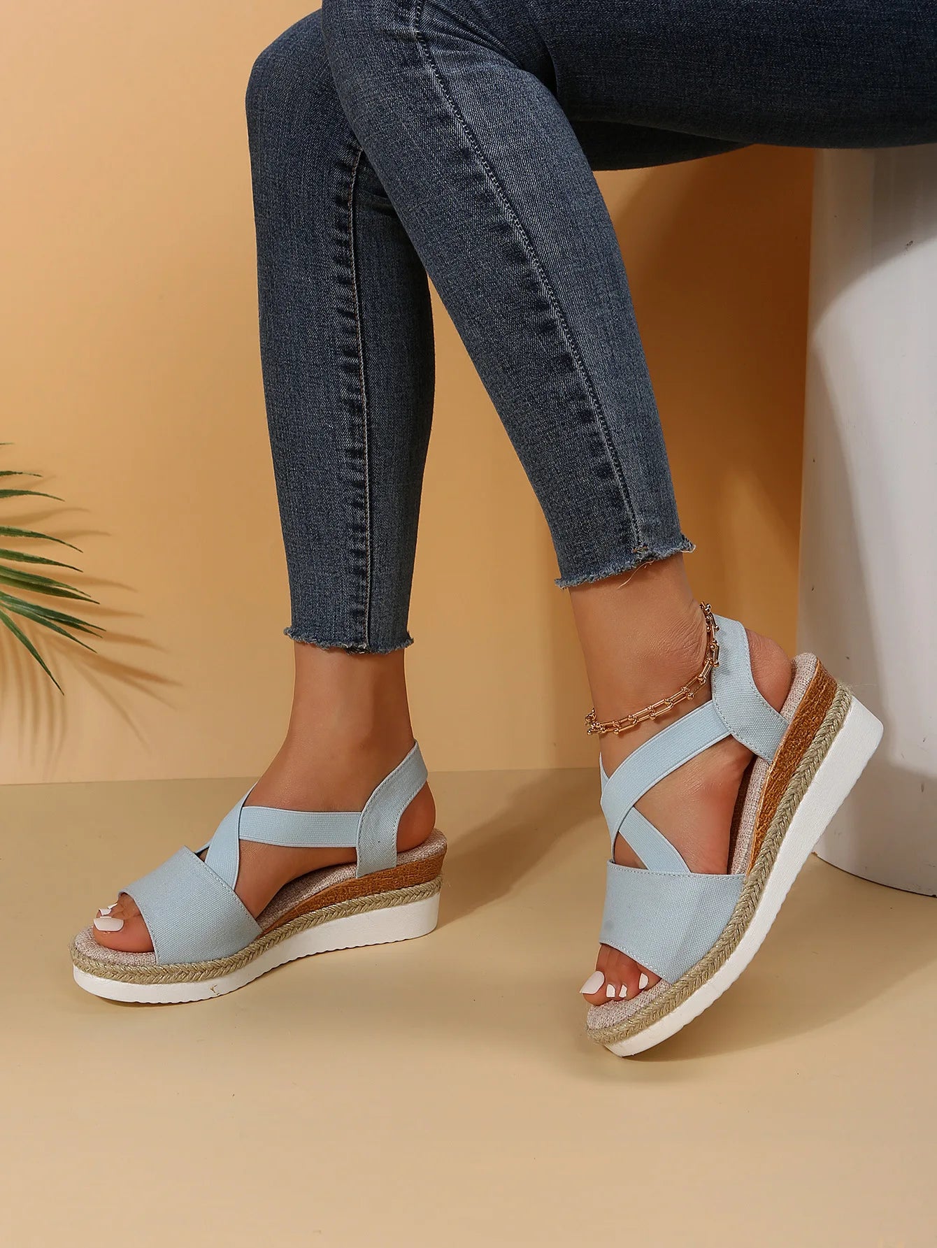 Summer Woman's Sandals Fashion Open Toe Women Wedges Sandals Comfortable Beach Shoes Outdoor Anti-Slip Platform Shoes for Women