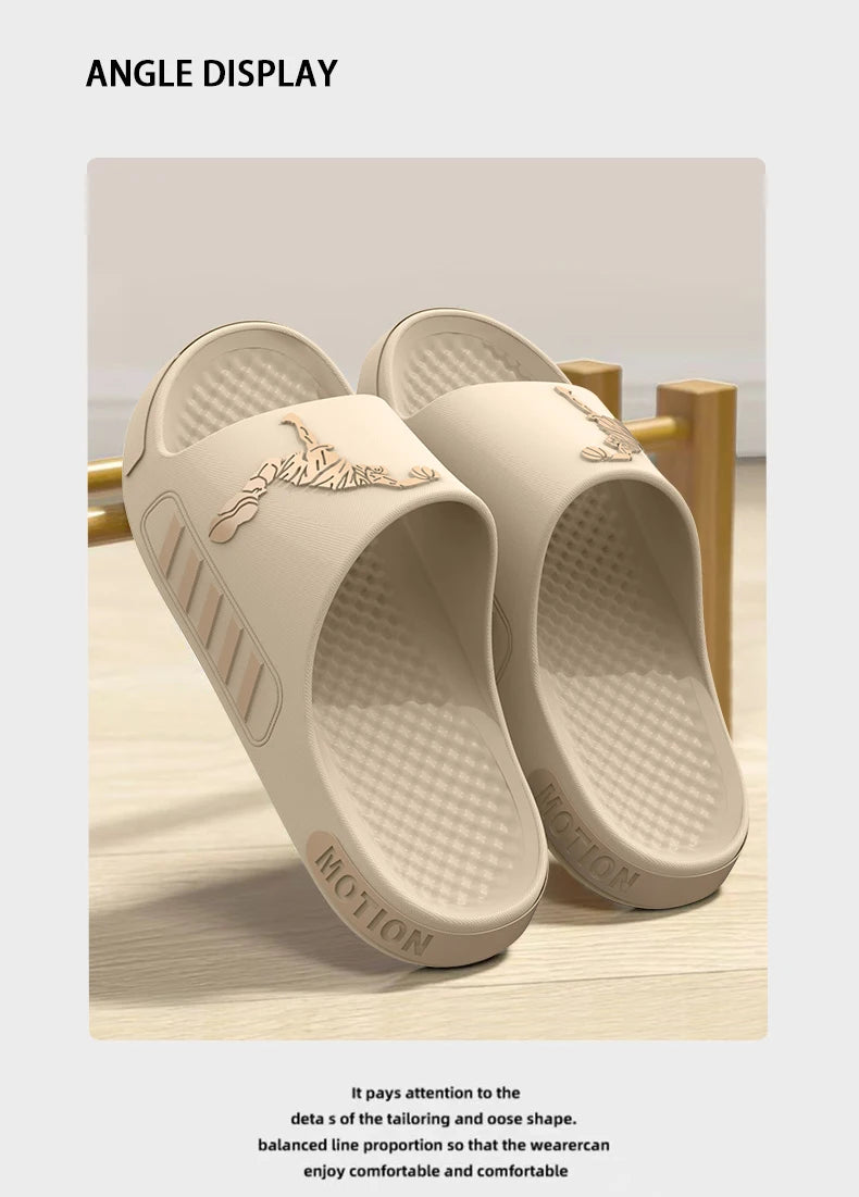 Men's slippers for outdoor wear, summer home, thick soled shower, anti slip sports, cool slippers for cooldown