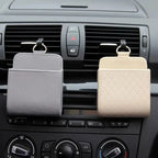 Car Phone Holder Mount Air Vent Hanging Storage Box Car Mobile Phone Bag PU Leather Glasses Organizer Support in Car Accessories